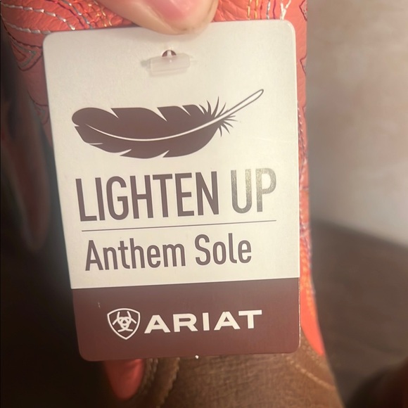 Ariat Women's Heeled Boots - Coral & Brown Cowgirl Boots - Picture 9 of 9